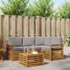 vidaXL Set di divani da esterno 5 pcs Grigio Naturale e Chiaro