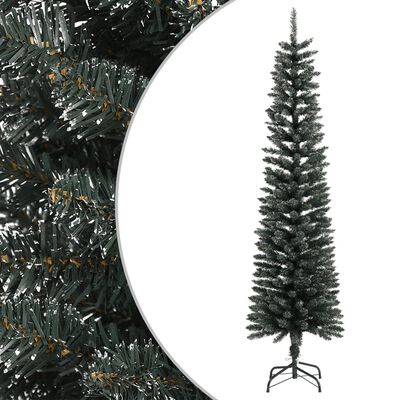 vidaXL Albero di Natale Artificiale Sottile con Base Verde 180 cm PVC