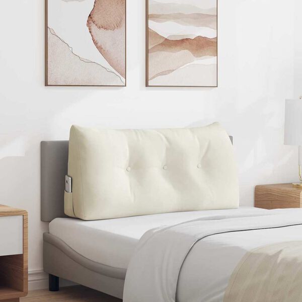 vidaXL Cuscino per Schiena Crema 100 x 24 x 50 cm Velluto