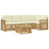 vidaXL Set di divani da esterno 6 pcs Bianco e Crema 59 x 59 x 37 cm