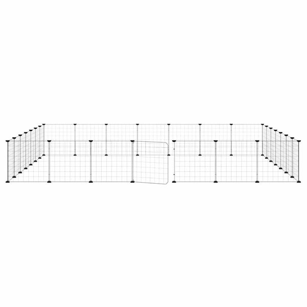 vidaXL Gabbia per Animali 28 Pannelli con Porta Nero 35x35 cm Acciaio