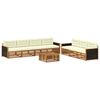 vidaXL Set di divani da esterno 8 pz Naturale e Crema Poliestere