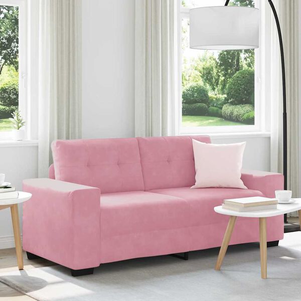 vidaXL Divano Divanetto Rosa 180x77x82 cm in Velluto