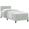 vidaXL Letto a molle con testiera Grigio chiaro 80 x 200 cm Velluto