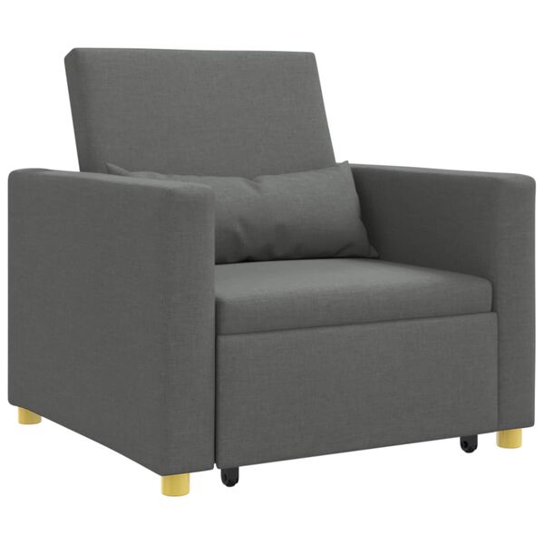 vidaXL Divano letto estraibile singolo Grigio scuro 90 x 165 x 87 cm