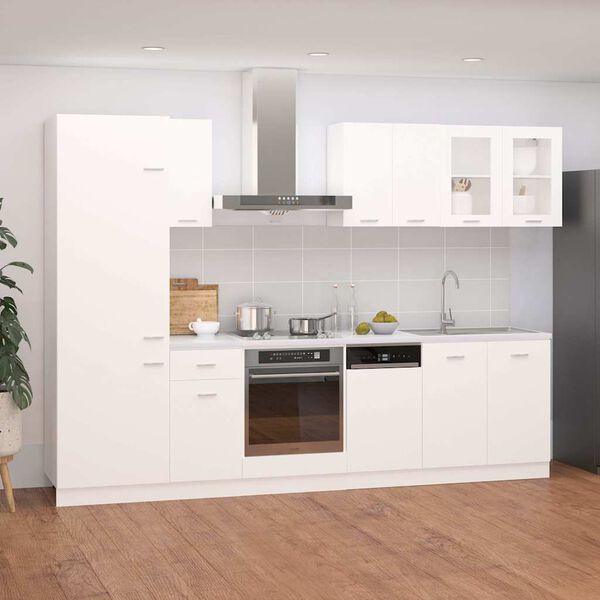 vidaXL Set Armadi da Cucina 8 pz Lyon Bianco in Truciolato