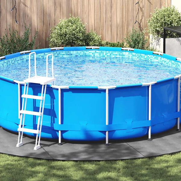 vidaXL Telo Sotto Piscina Grigio Chiaro &Oslash;500 cm Geotessile Poliestere