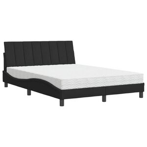vidaXL Letto con Materasso Hanko Nero 120x200 cm in Velluto