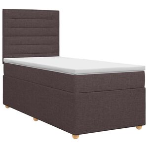 vidaXL Letto box spring con materasso Marrone Scuro 100 x 200 cm