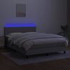 vidaXL Letto a Molle Materasso e LED Grigio Chiaro 140x200 cm Tessuto