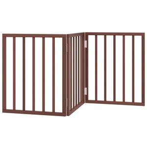 vidaXL Cancello Cani Pieghevole 3 Pannelli Marrone 150cm Legno Pioppo