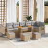 vidaXL Set Divano da Giardino 10 pcs Beige polyrattan