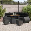 vidaXL Set Divano da Giardino 8 pcs Nero polyrattan