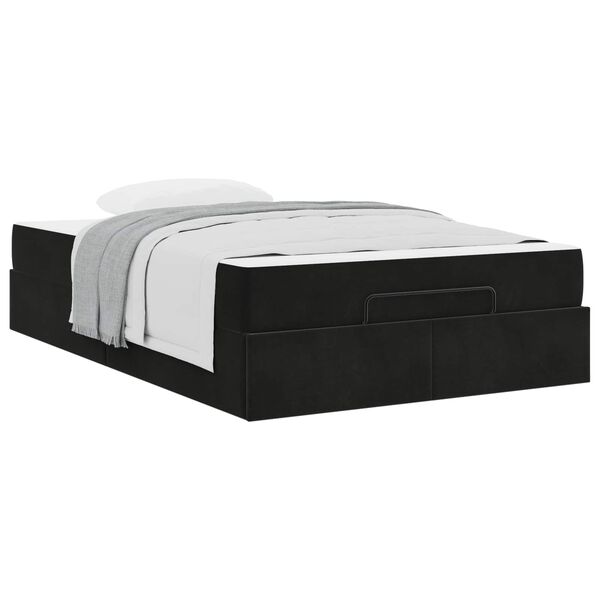 vidaXL Struttura letto con materasso con materasso 2 pcs Nero Velluto