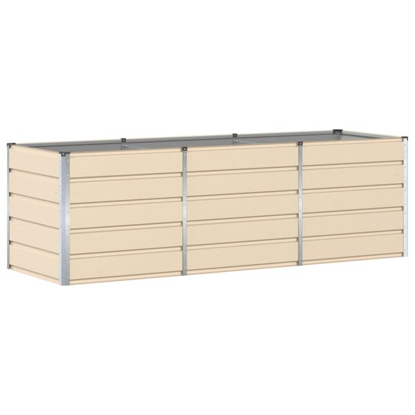 vidaXL Fioriera Avorio 240 x 80 x 75 cm Acciaio