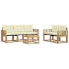 vidaXL Set di divani da esterno 6 pz Bianco e Crema