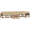 vidaXL Set di divani da esterno con cuscino 7 pcs Naturale e Beige