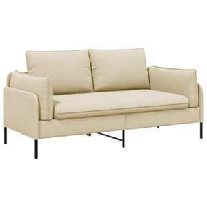 vidaXL Divano a 2 Posti Crema 188 x 81 x 89 cm Tessuto