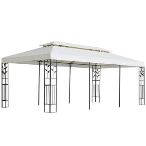 vidaXL Gazebo con Tetto Doppio Bianco 6x3 m in Acciaio