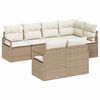 vidaXL Set Divano da Giardino 7 pz Beige e Bianco polyrattan