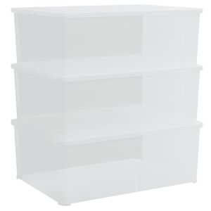 vidaXL Contenitori in Plastica 3 pz 10 L Impilabili