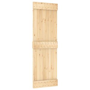vidaXL Porta scorrevole NARVIK Naturale e Nero 70 x 210 cm (213,5 cm)