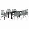vidaXL Set da Pranzo per Giardino 7 pz Grigio polyrattan