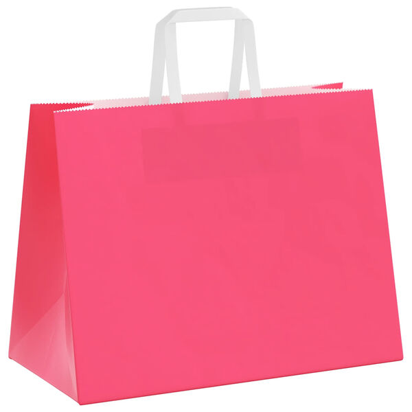 vidaXL Sacchetti di Carta 50 pz con Manici Rosa 32x17x25 cm