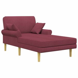 vidaXL Chaise longue Rosso Vino Tessuto