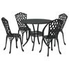 vidaXL Set da Pranzo per Giardino 5 pcs Nero Alluminio