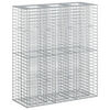 vidaXL Letto rialzato in gabbione 2 pz 130 x 50 x 150 cm Argento