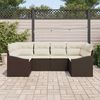 vidaXL Set di divani con cuscino 6 pcs Marrone polyrattan