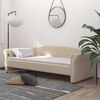 vidaXL Dormeuse con Materasso Presa USB Crema in Tessuto 90x200 cm