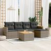 vidaXL Set Divano da Giardino 6 pz con Cuscini Grigio in Polyrattan