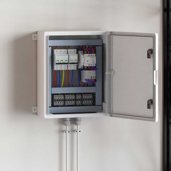 vidaXL Armadietto di Controllo Grigio 40 x 24 x 50 cm Plastica ABS