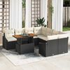 vidaXL Set Divano da Giardino con archiviazione 9 pcs Nero Poly Rattan