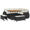 vidaXL Set Divano da Giardino 8 pz Nero polyrattan