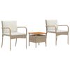 vidaXL Set da giardino Beige polyrattan