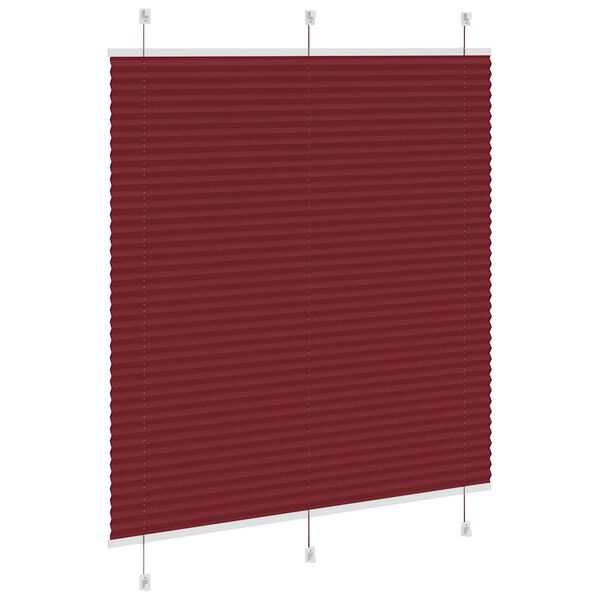 vidaXL Tenda Plissettata Rosso Bordeaux 120x150 cm Larghezza Tessuto