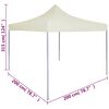 vidaXL Gazebo Professionale Pieghevole 2x2 m in Acciaio Crema