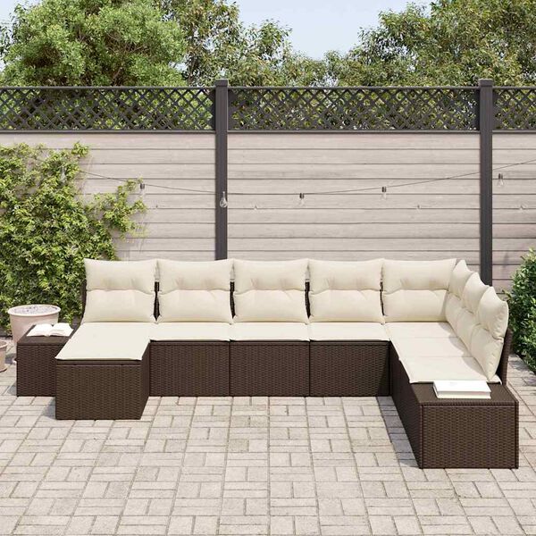 vidaXL Set Divano da Giardino con cuscino 8 pcs polyrattan