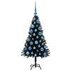 vidaXL Albero di Natale con 150 LED con supporto Nero 120 cm PVC