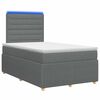 vidaXL Letto Box Spring LED con Materasso Grigio Scuro 120 x 190 cm