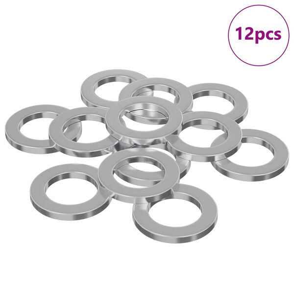 vidaXL Rondelle 12 pcs Argento 10 x 10 x 1,2 mm Ferro