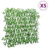 vidaXL Traliccio Edera Artificiale Espandibile 5 pz Verde 180x60 cm