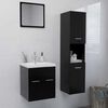 vidaXL Set Mobili da Bagno Nero in Legno Multistrato