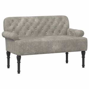 vidaXL Loveseat con bottoni imbottiti Grigio Chiaro 120 x 65 x 78 cm