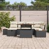 vidaXL Set Divano da Giardino con cuscino 7 pcs Nero Poly Rattan