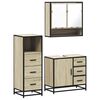 vidaXL Set Mobili da Bagno 3 pz Rovere Sonoma in Legno Multistrato