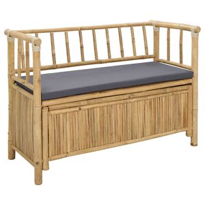vidaXL Panca da Giardino con Contenitore 110 x 47 x 80 cm Bamb&ugrave;